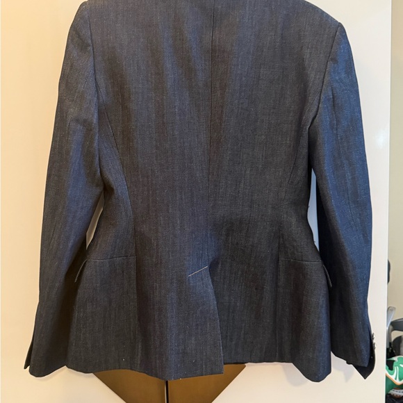 Zara Dark Denim Structured Blazer with Gold Buttons - Picture 5 of 7